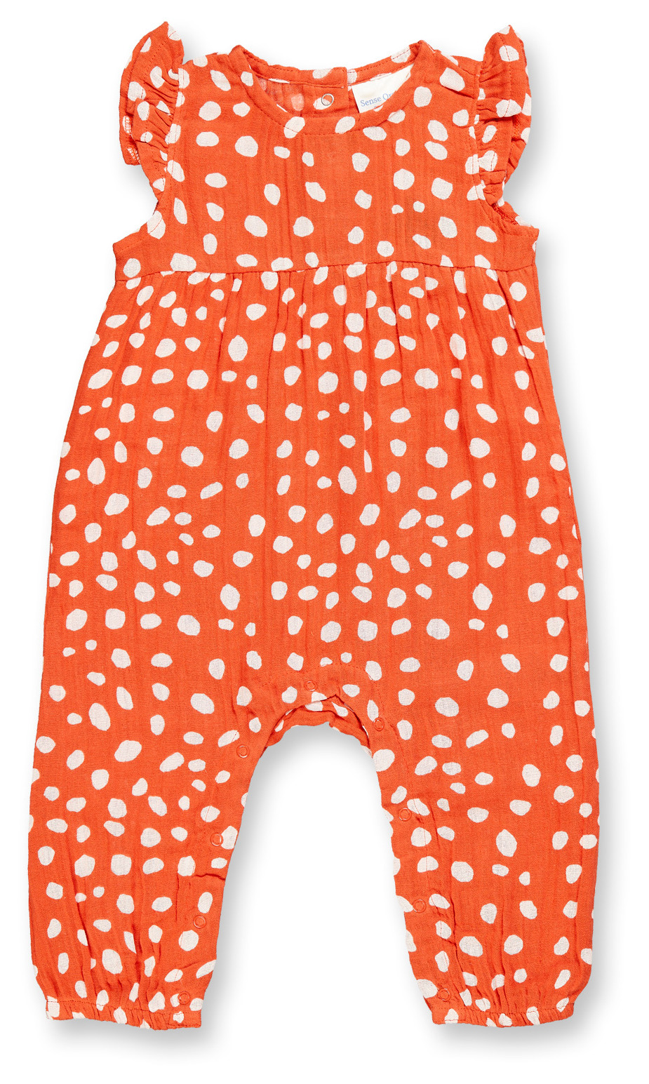Sense Organic Baby Butterfly Romper Dots Rusty Red
