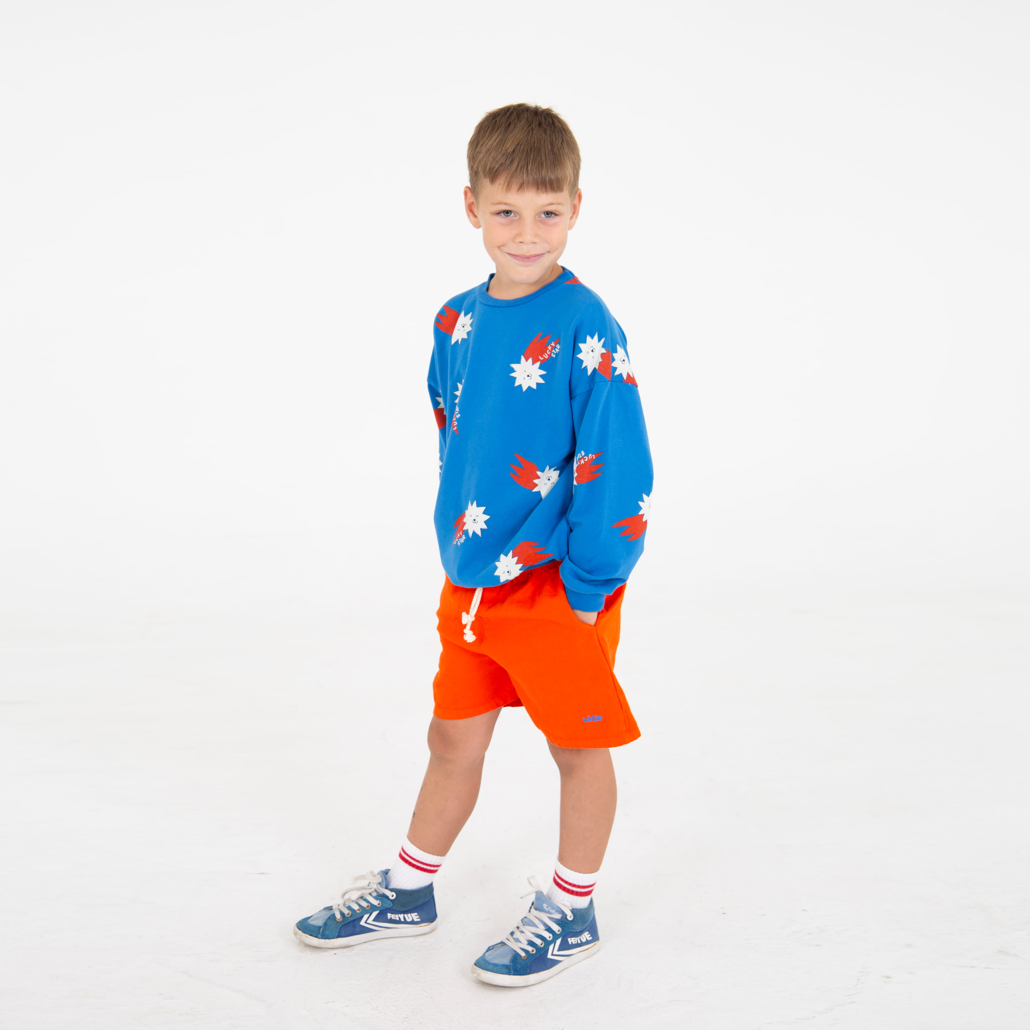Lötiekids Sweatshirt Lucky Red Stars Royal Blue