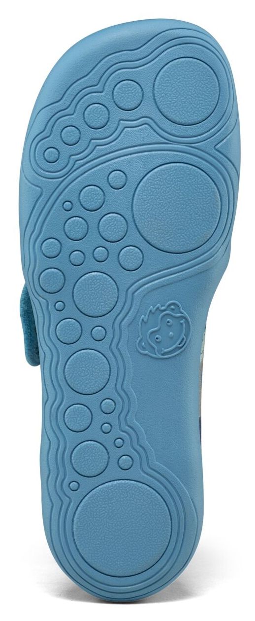 Affenzahn Hausschuh Baumwolle Movy Hai Blau