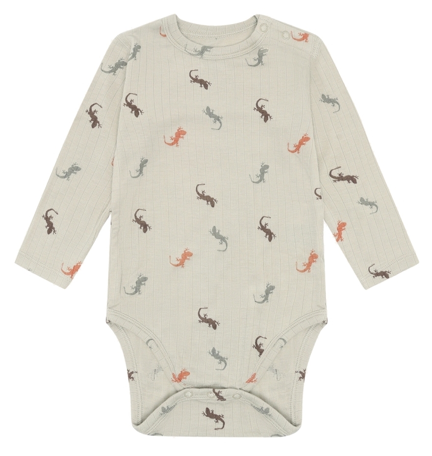 Hust & Claire Baby Body Lang Bambus Lizards Green Stone
