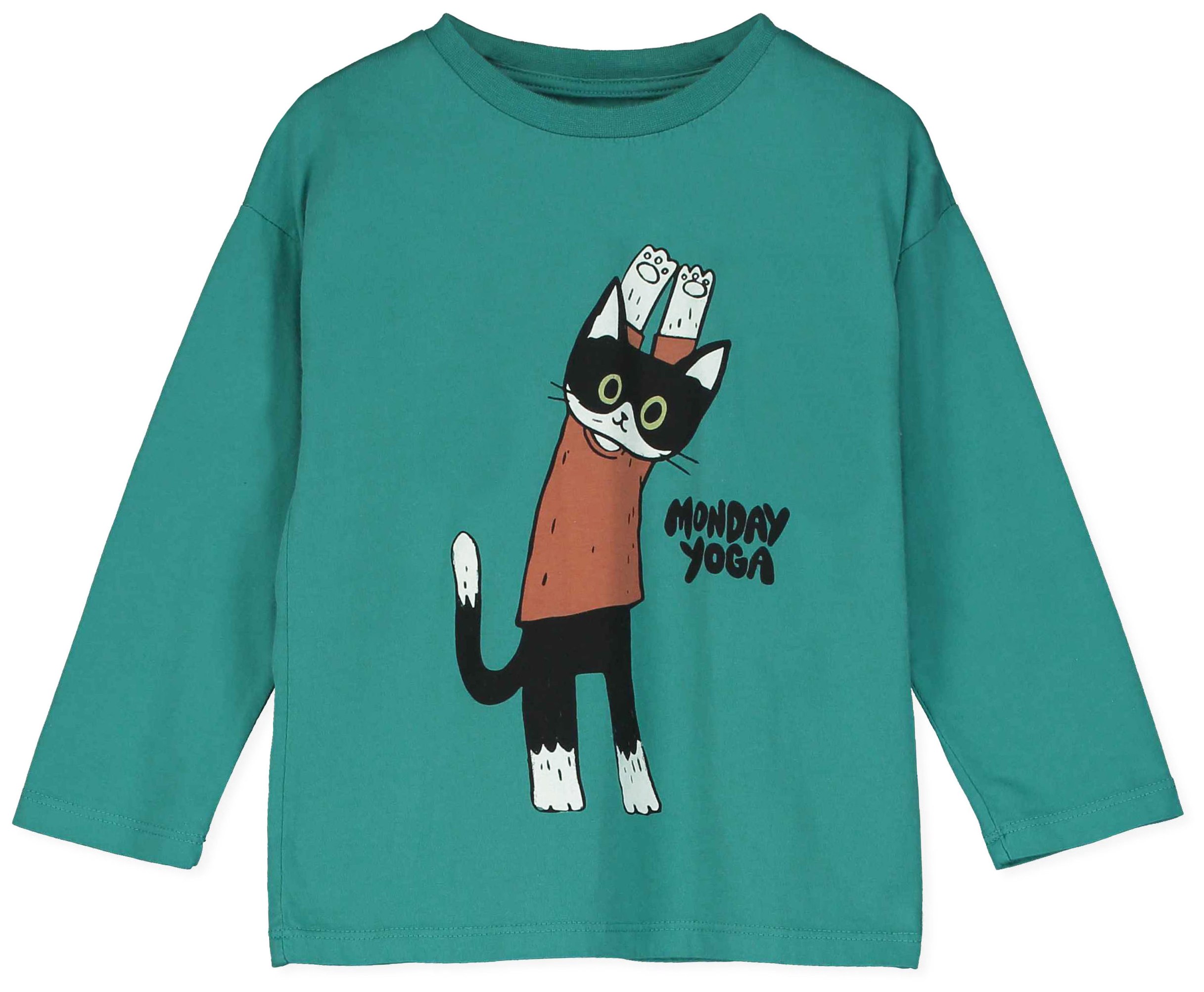Lötiekids Langarmshirt YOGUI CAT green