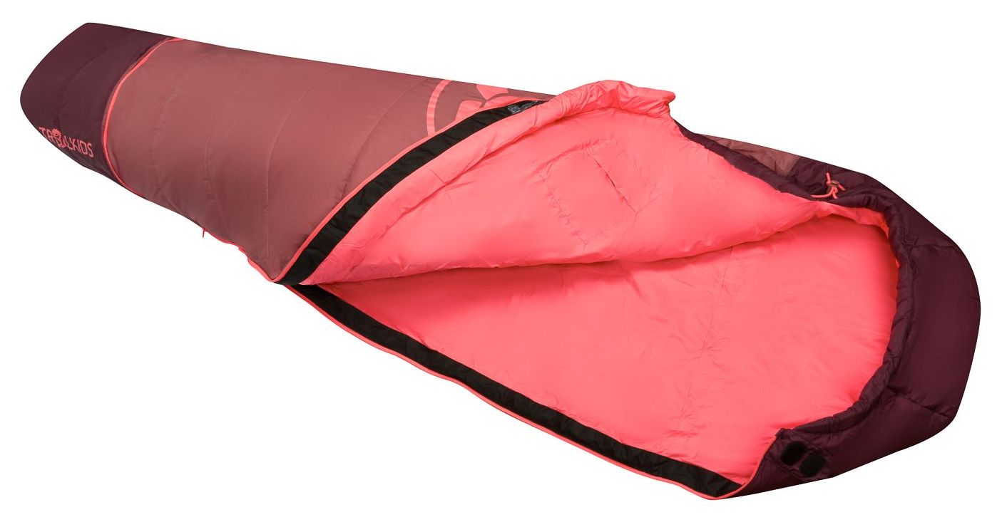 Trollkids Fjell Dreamer, extendable Schlafsack Frozen Berry/Deep Ruby 160-190 x 68 x 45 cm, User height: 130-170 cm
