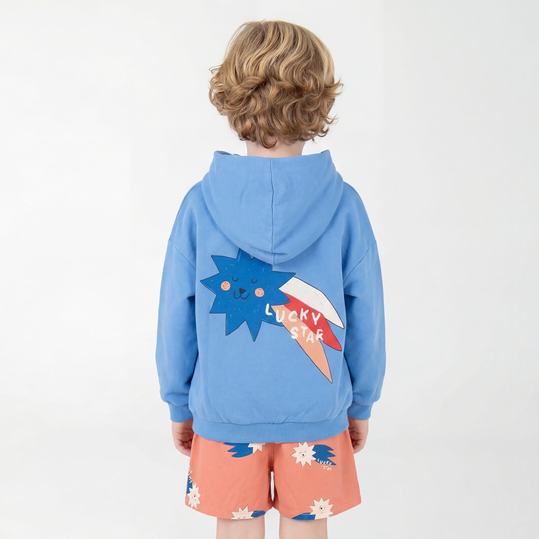 Lötiekids Hooded Sweatshirt Big Lucky Star Baja Blue