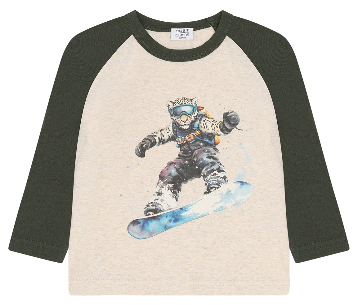 Hust & Claire Langarmshirt Snowleopard Wheat Melange