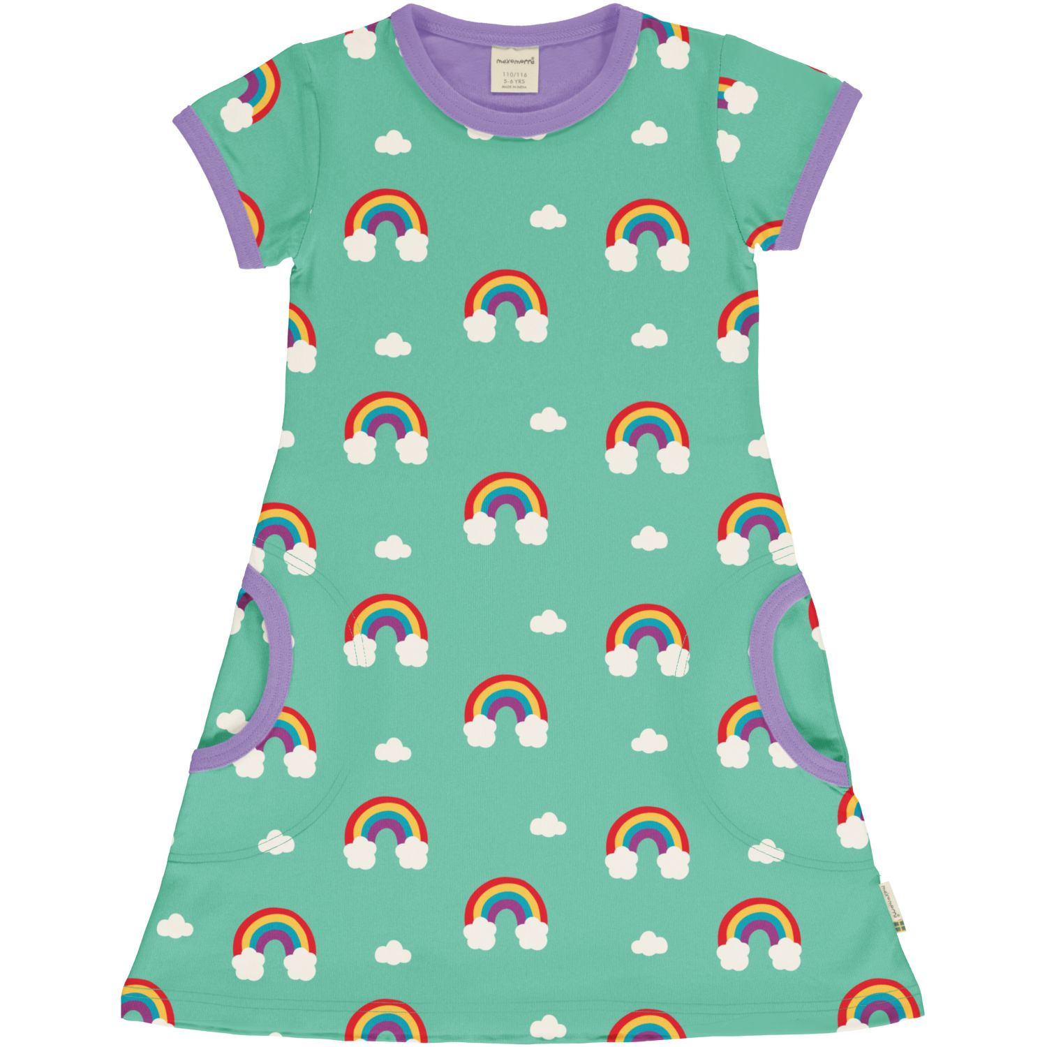 Maxomorra Girl Kleid Kurz RAINBOW 134/140