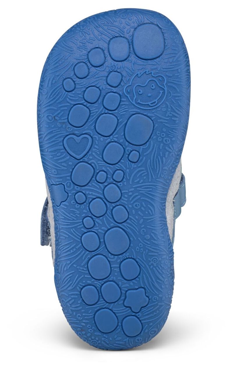 Affenzahn Lauflerner Sandale Leder Freely Elefant Blau