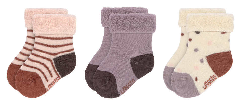 Lässig Newborn Socken 3er Set Tiny Farmer Lila