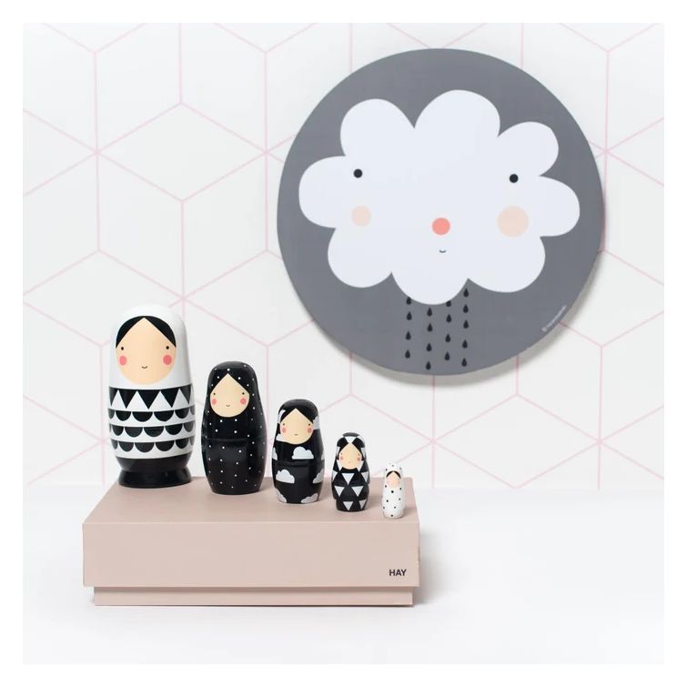 Petit Monkey Matroschka Black And White
