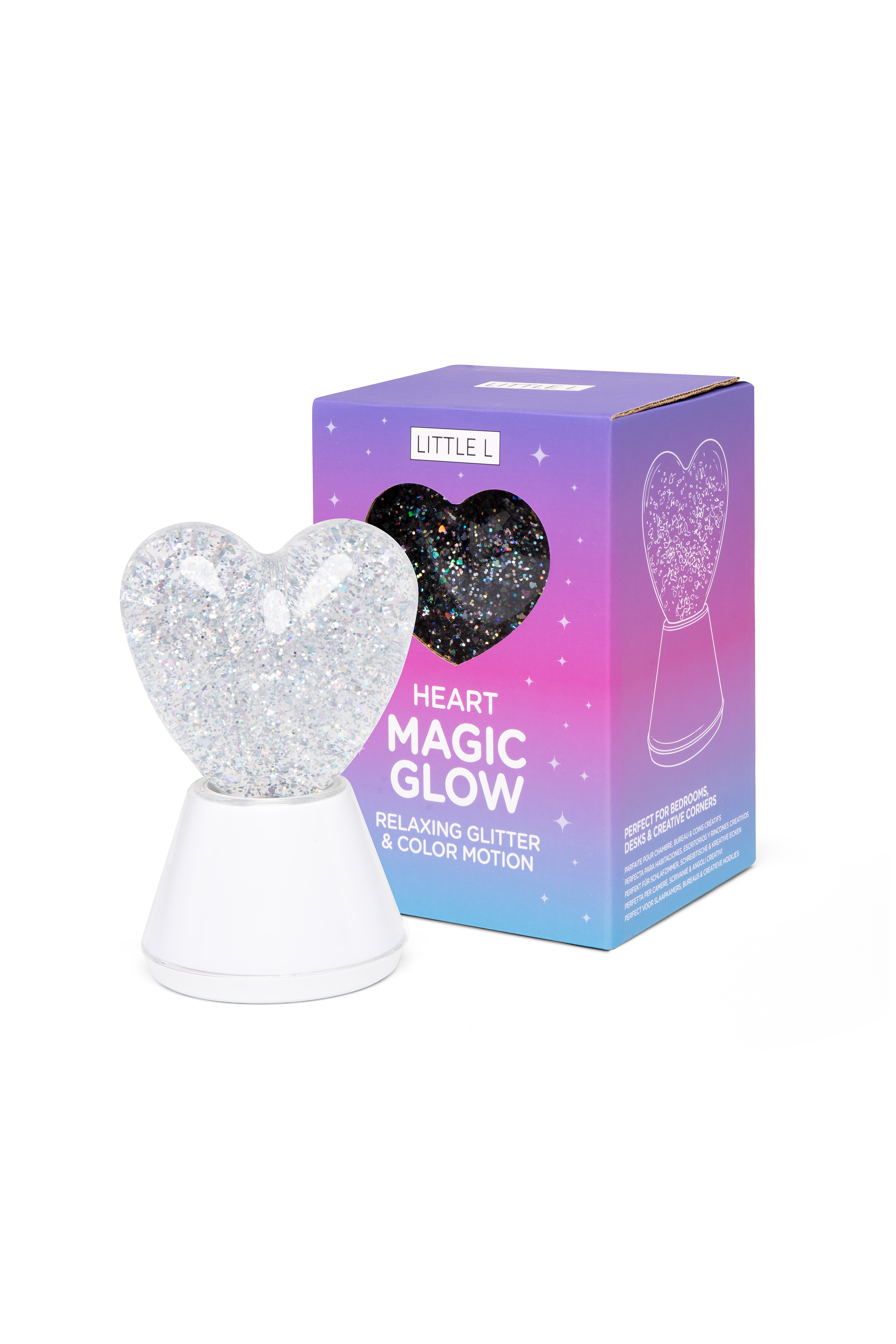 Little L MAGIC GLOW HEART GLITTER LAMP