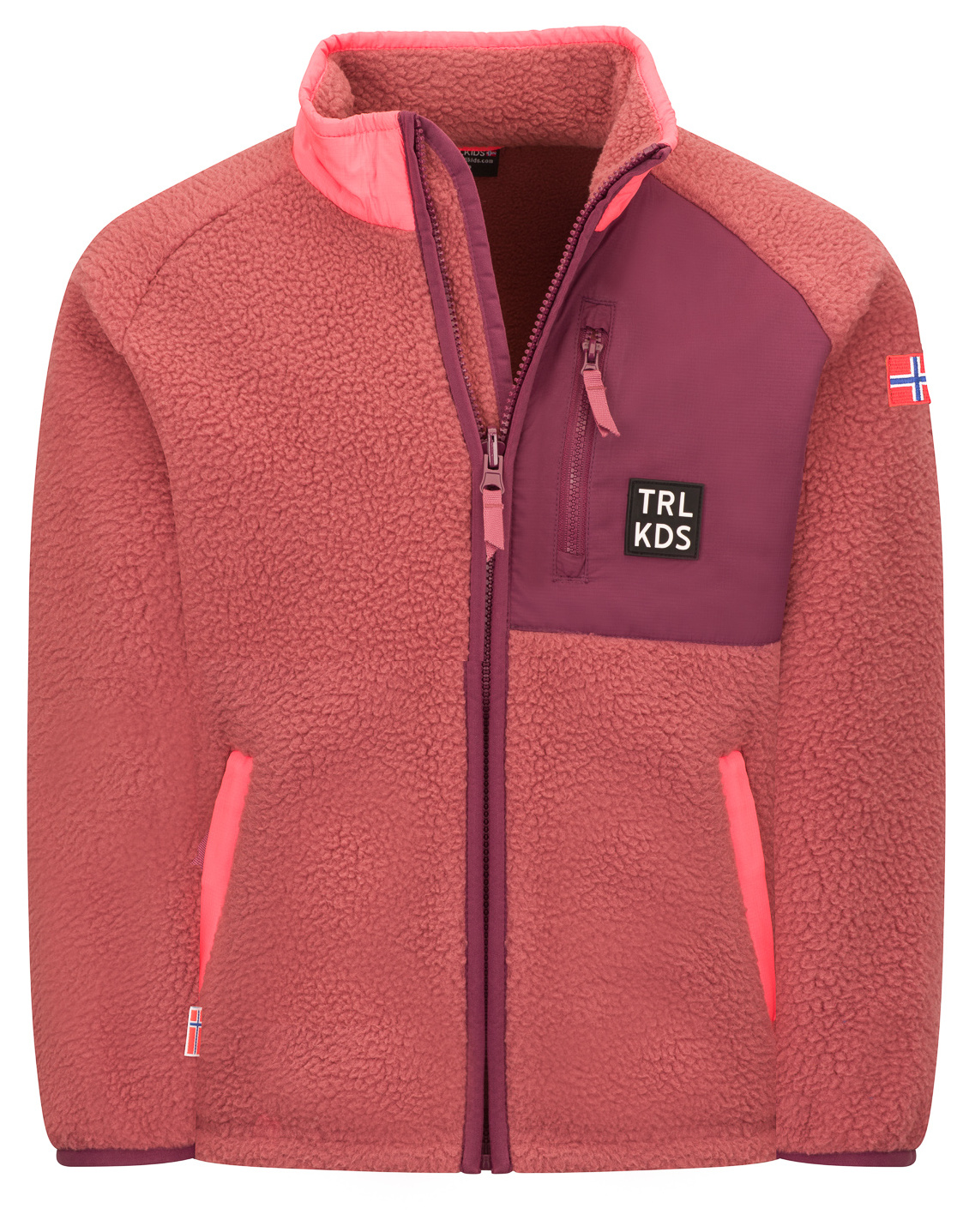 Trollkids Odda Fleece Jacke XT Frozen Berry/Deep Ruby