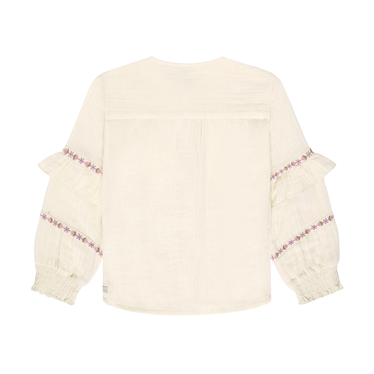 Daily Seven Girl Langarmshirt Ruffle pearl