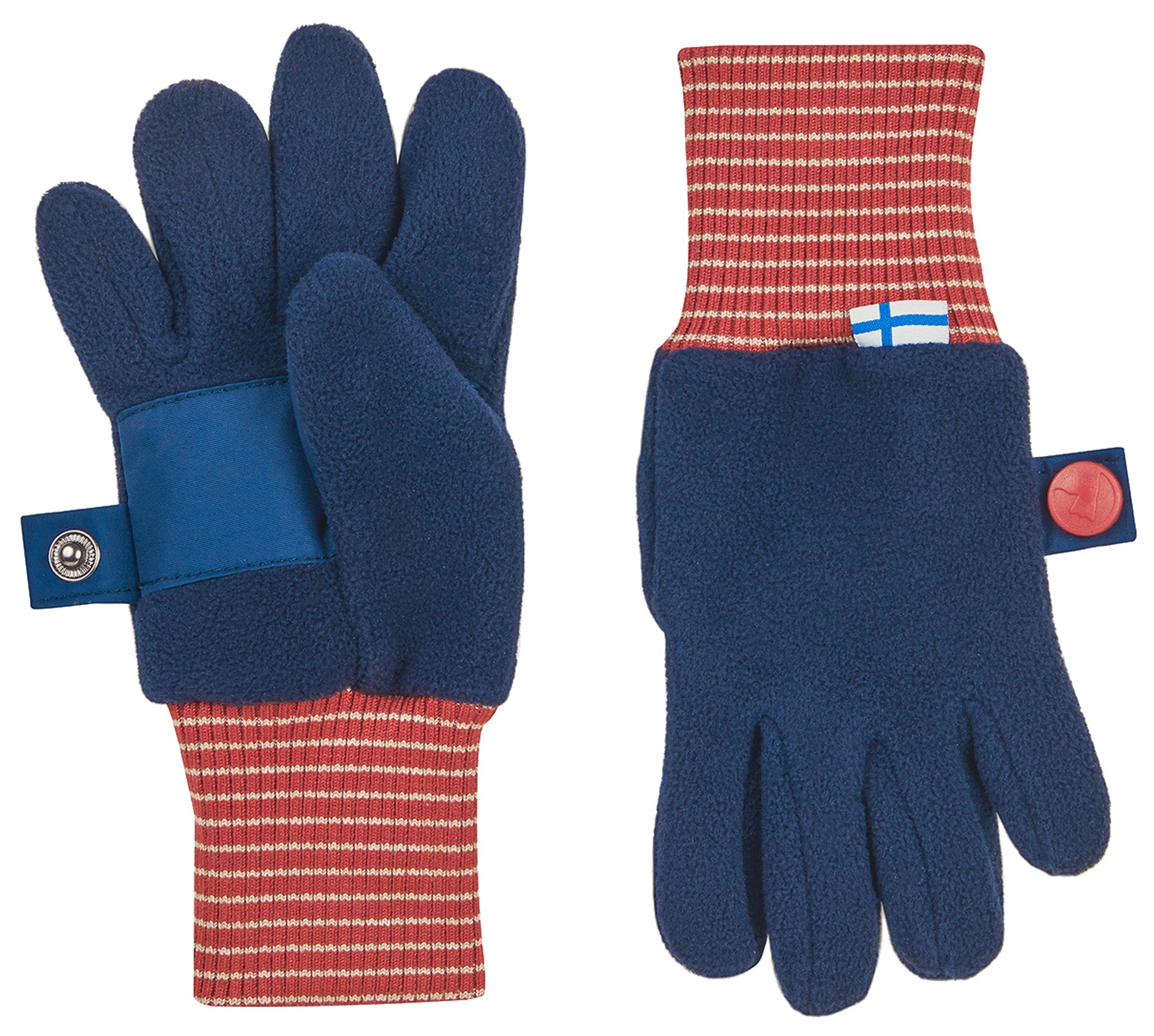 Finkid Fleece Fingerhandschuhe SORMIKAS Navy/Red