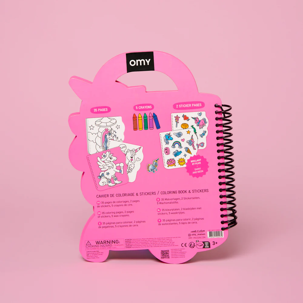 OMY Super Coloring Book + Stickers Einhorn