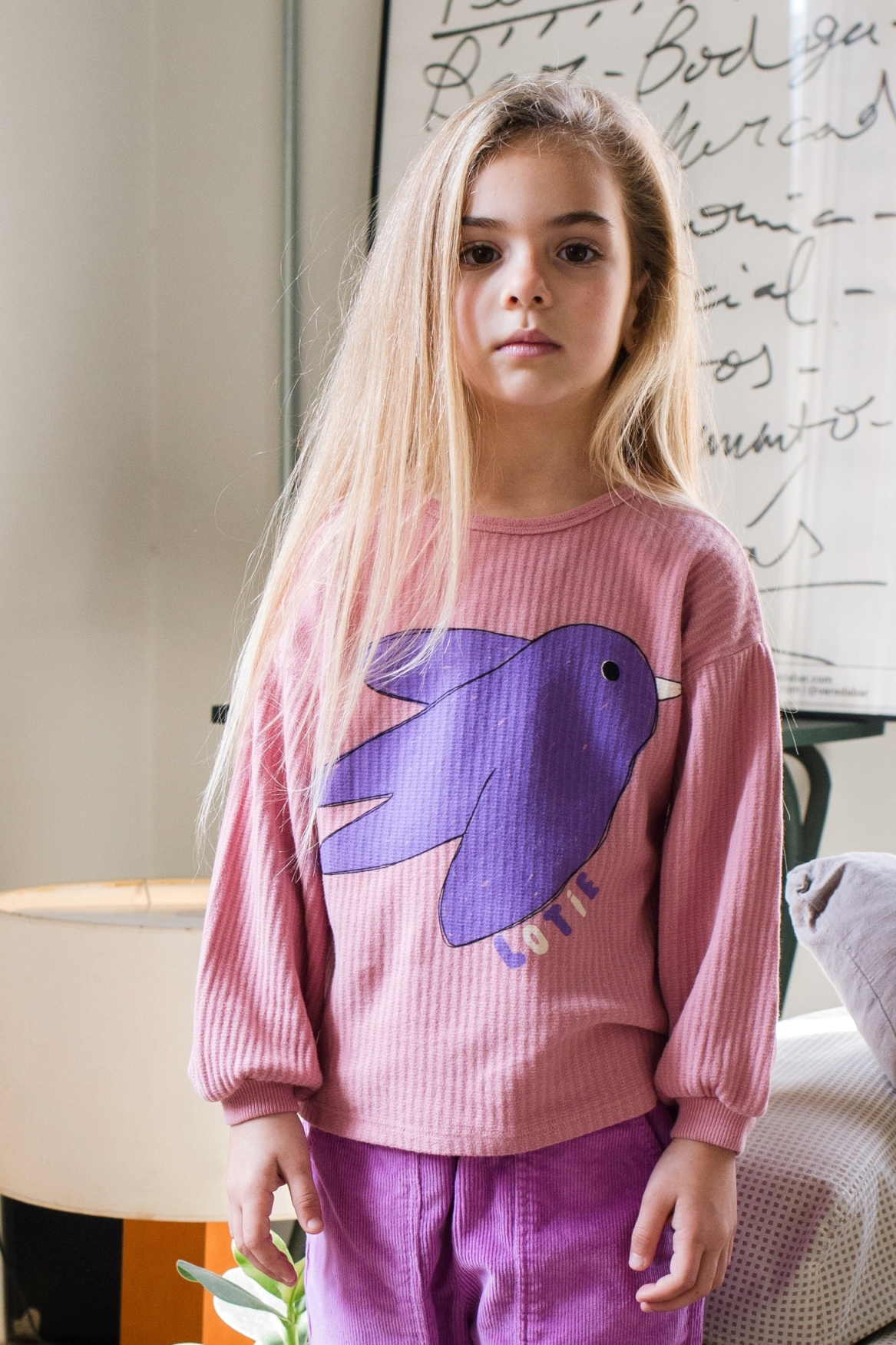 Lötiekids Langarmshirt FLOWING BIRD rose