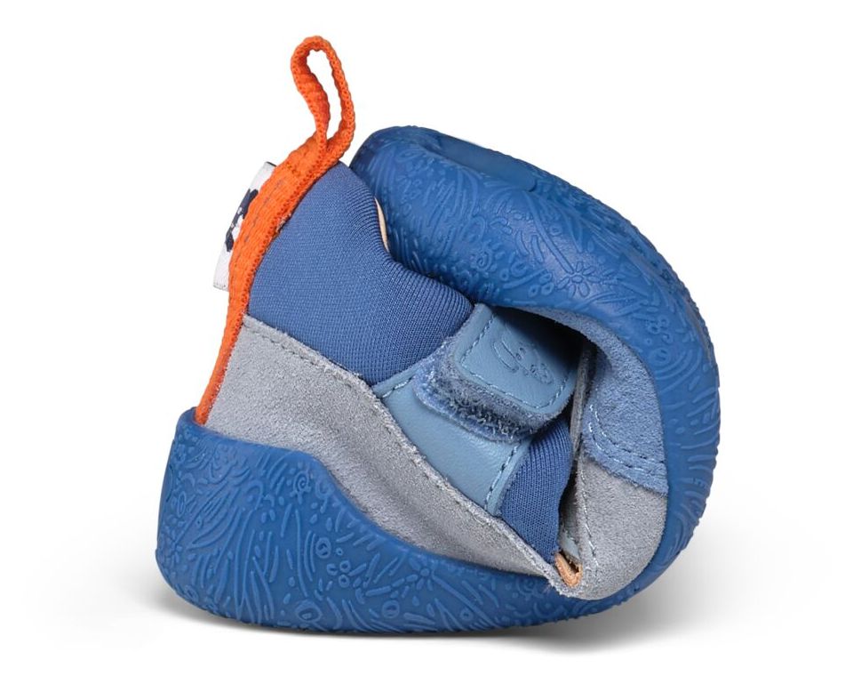 Affenzahn Lauflerner Sandale Leder Freely Elefant Blau