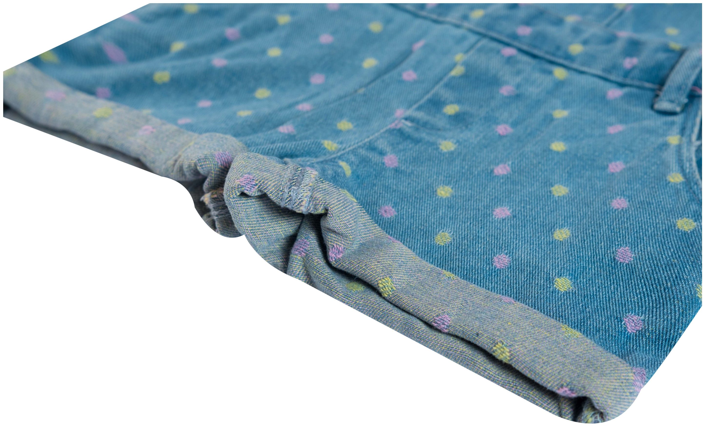 Someone Girl Latzhose kurz Jeans Dots blue
