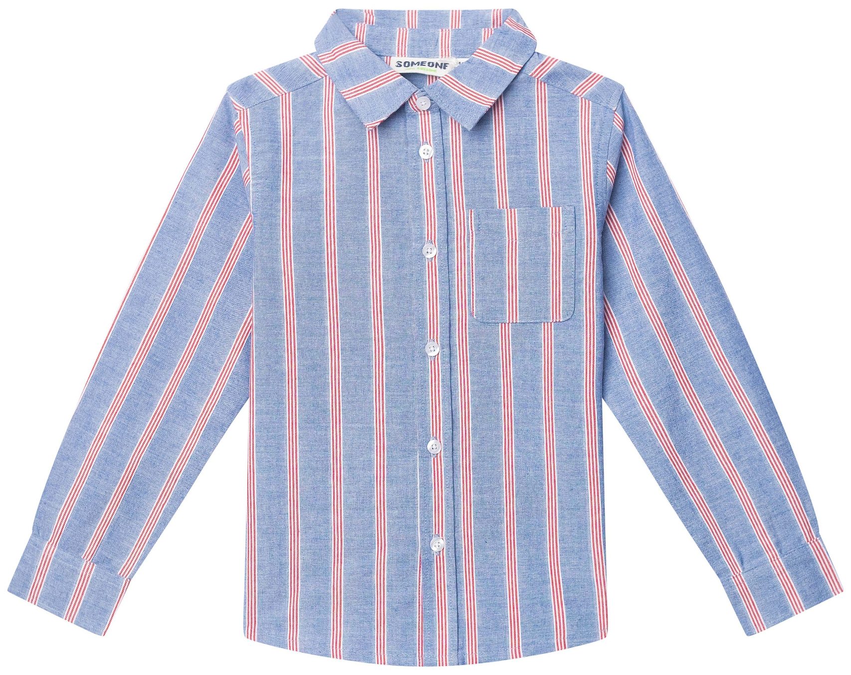 Someone Boy Hemd langarm Stripes red/denim
