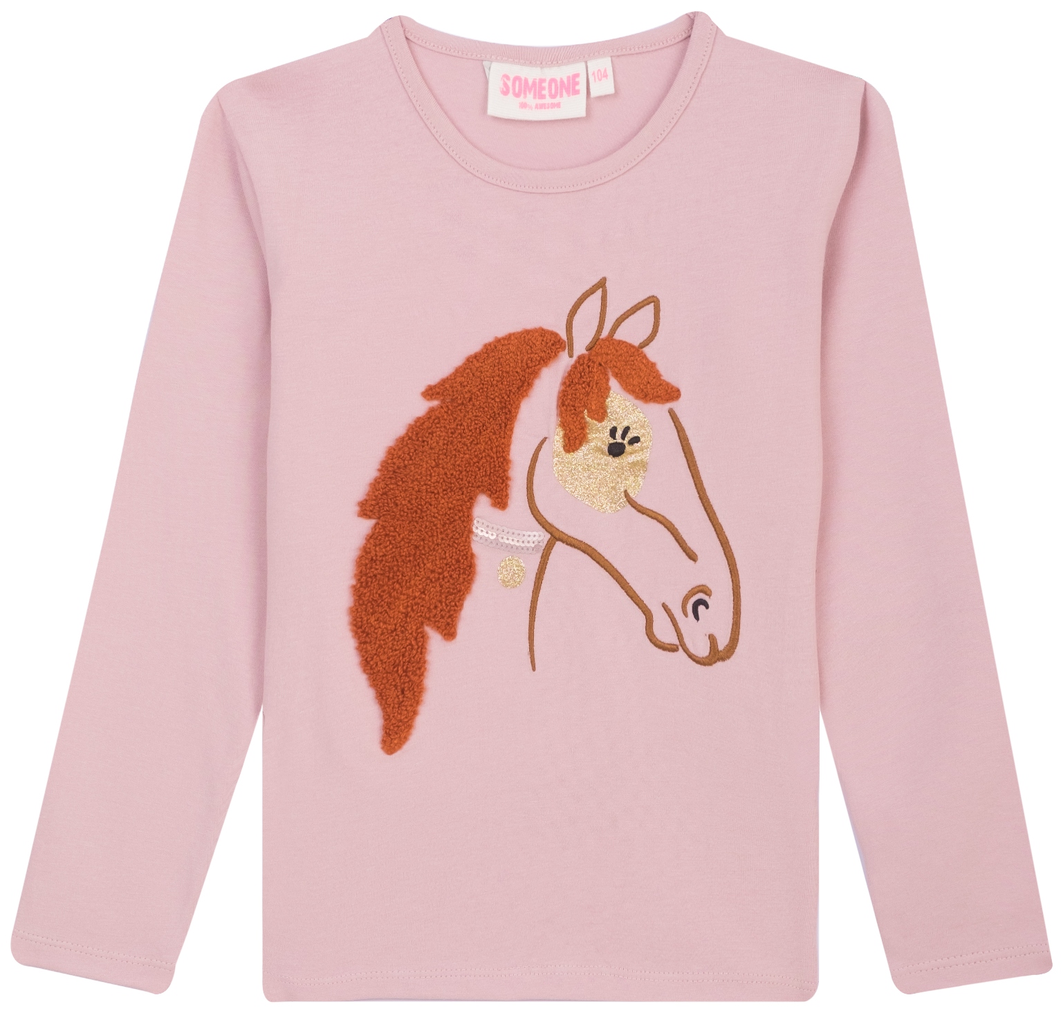 Someone Girl Langarmshirt Horse light pink
