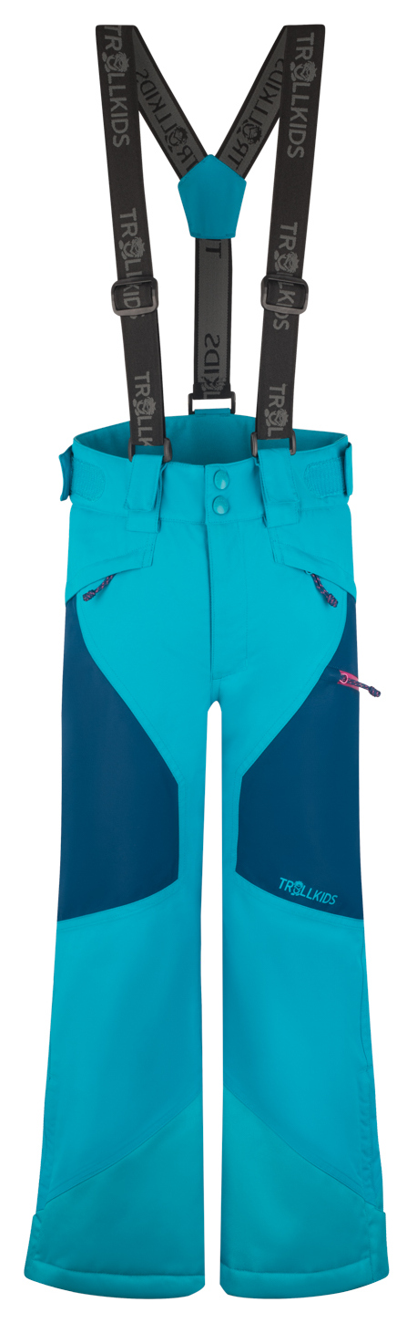 Trollkids Kongsberg Ski Pant Dark Turquoise/Bright Berry