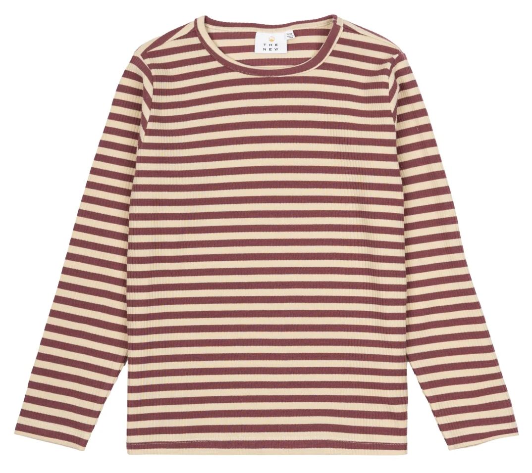 The New Girl Langarmshirt Rib Stripe berry