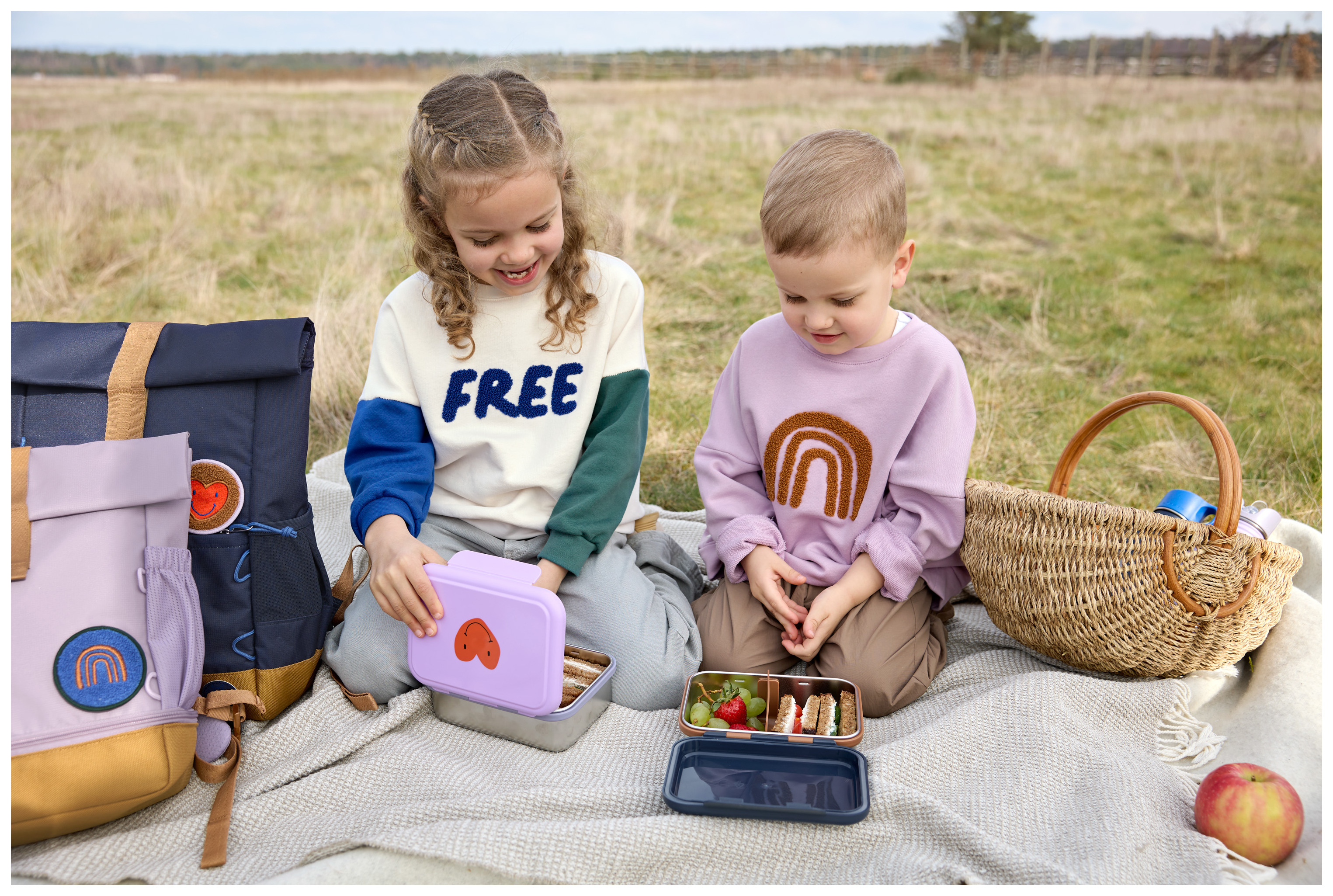 Lässig Lunchbox Stainless Steel Little Gang Smile navy