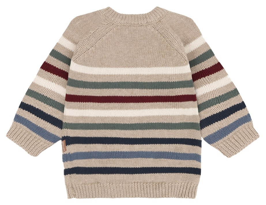 Hust & Claire Baby Strick Pullover Streifen Beige Melange