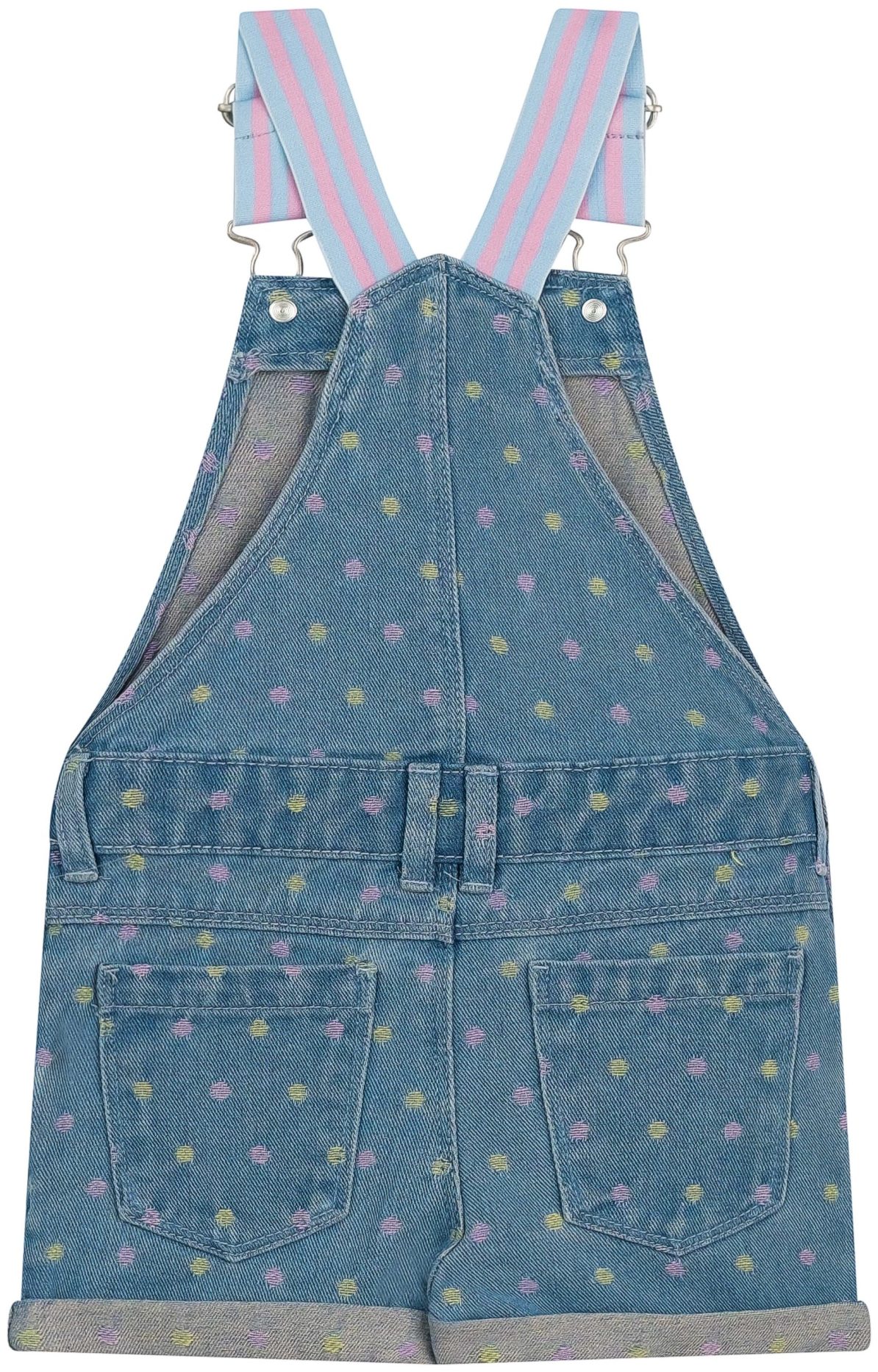 Someone Girl Latzhose kurz Jeans Dots blue