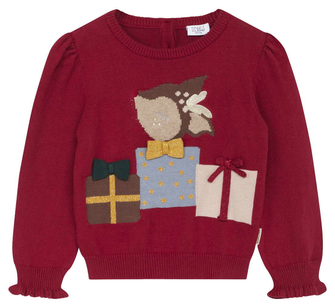 Hust & Claire Girl Pullover Christmas teaberry