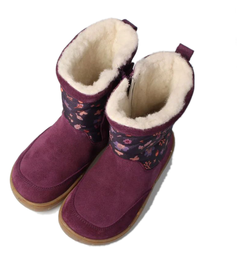 bLIFESTYLE Barfuß Winterstiefel Alpaka TEX Winterpflaume
