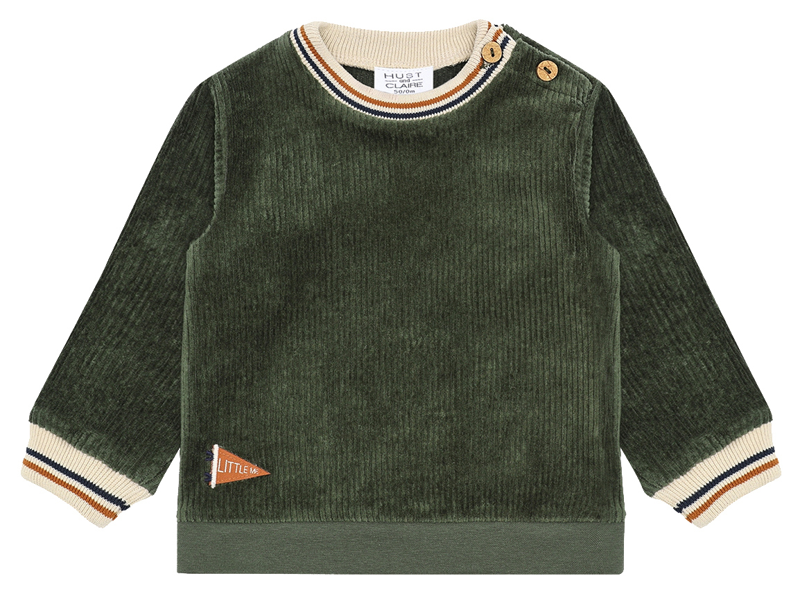 Hust & Claire Baby Sweatshirt Ribbed Velour Deep Ivy