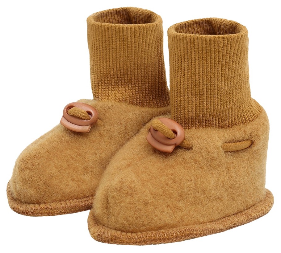 Hust & Claire Baby Überschuhe Wollfleece Old Mustard