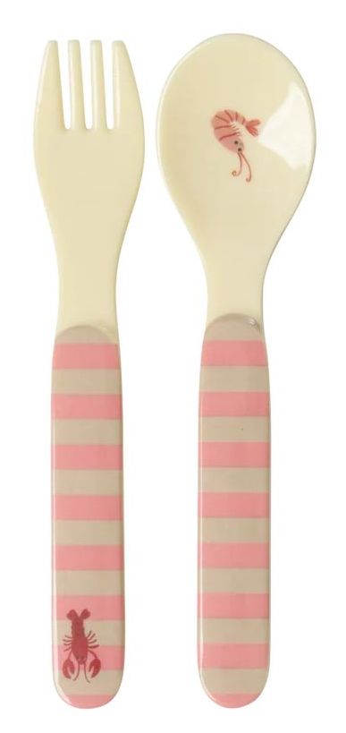 Rice Melamin Kids Löffel/Gabel Ocean Coral
