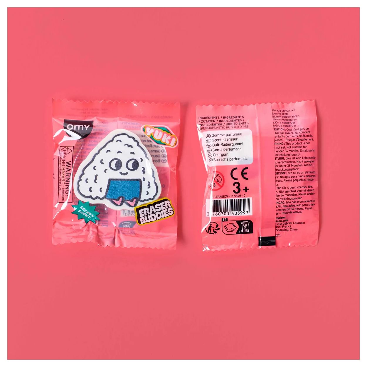 OMY AST ERASER BUDDIES rosa Yuki