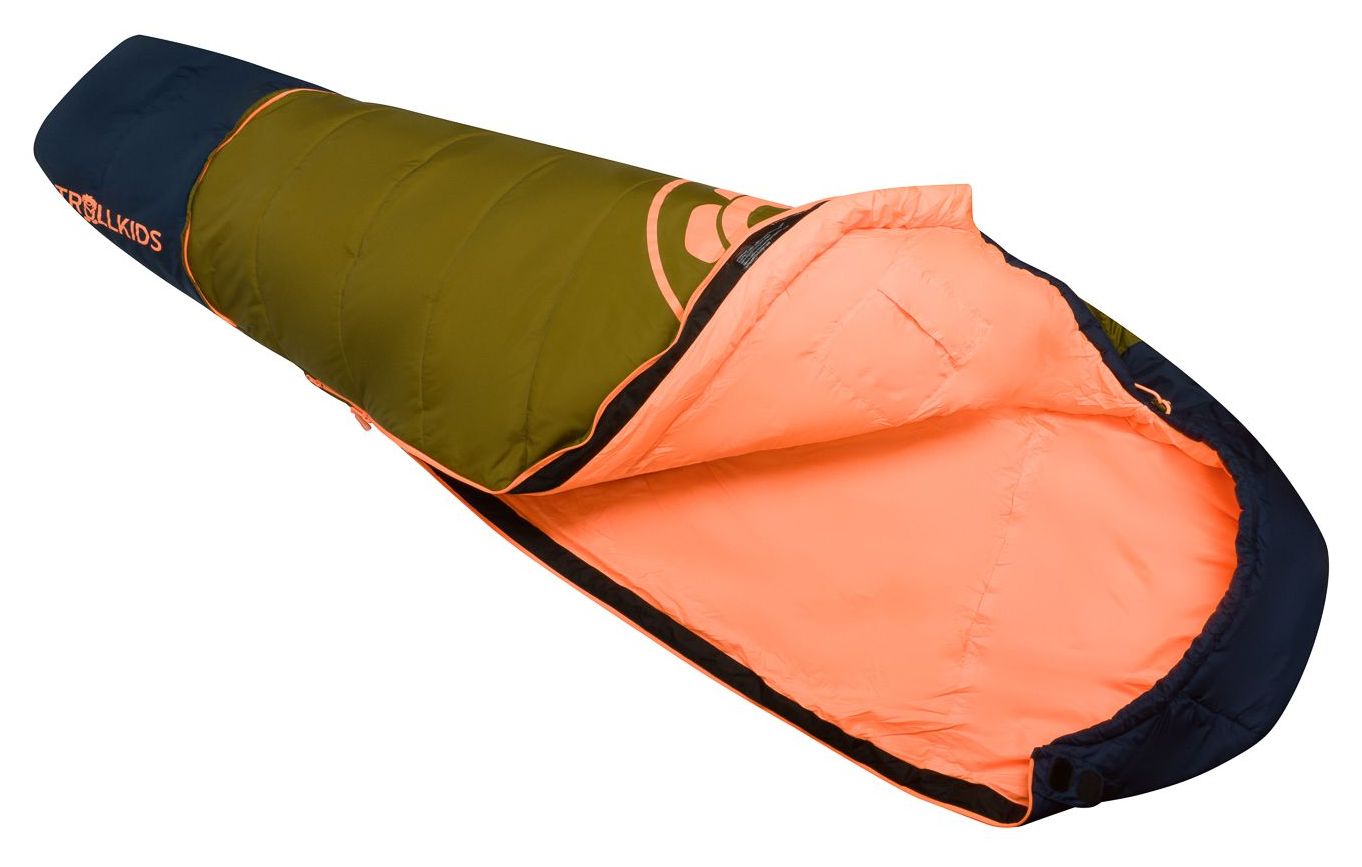 Trollkids Fjell Dreamer, extendable Schlafsack Spruce Green/Navy 160-190 x 68 x 45 cm, User height: 130-170 cm