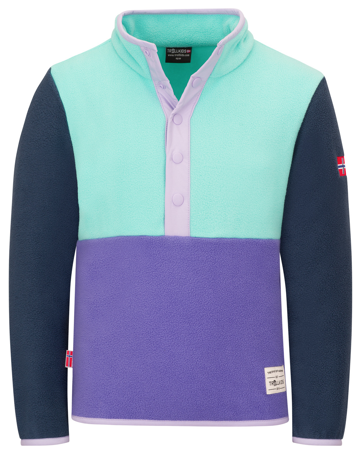 Trollkids Flekkefjord Half Zip Fleece Pullover Wisteria Purple