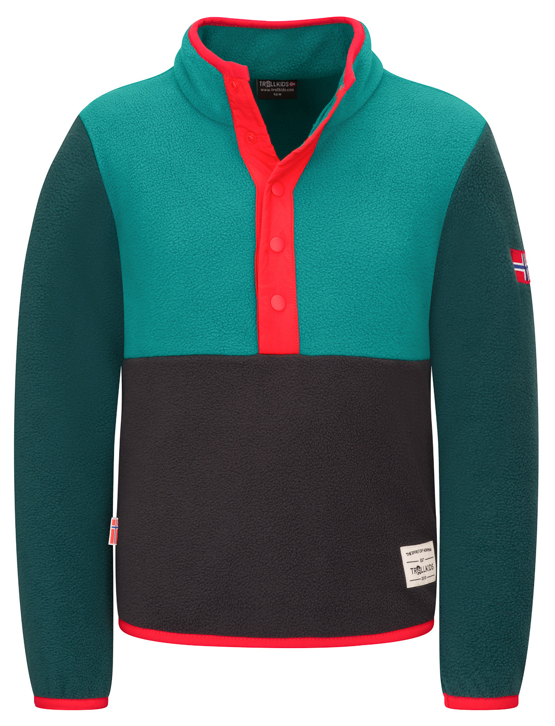 Trollkids Flekkefjord Half Zip Fleece Pullover Black