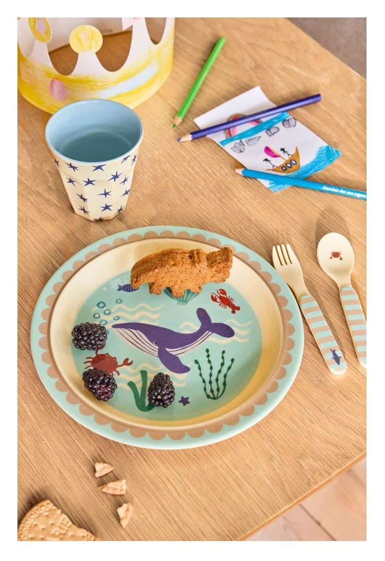 Rice Melamin Kinderteller Ocean Blue