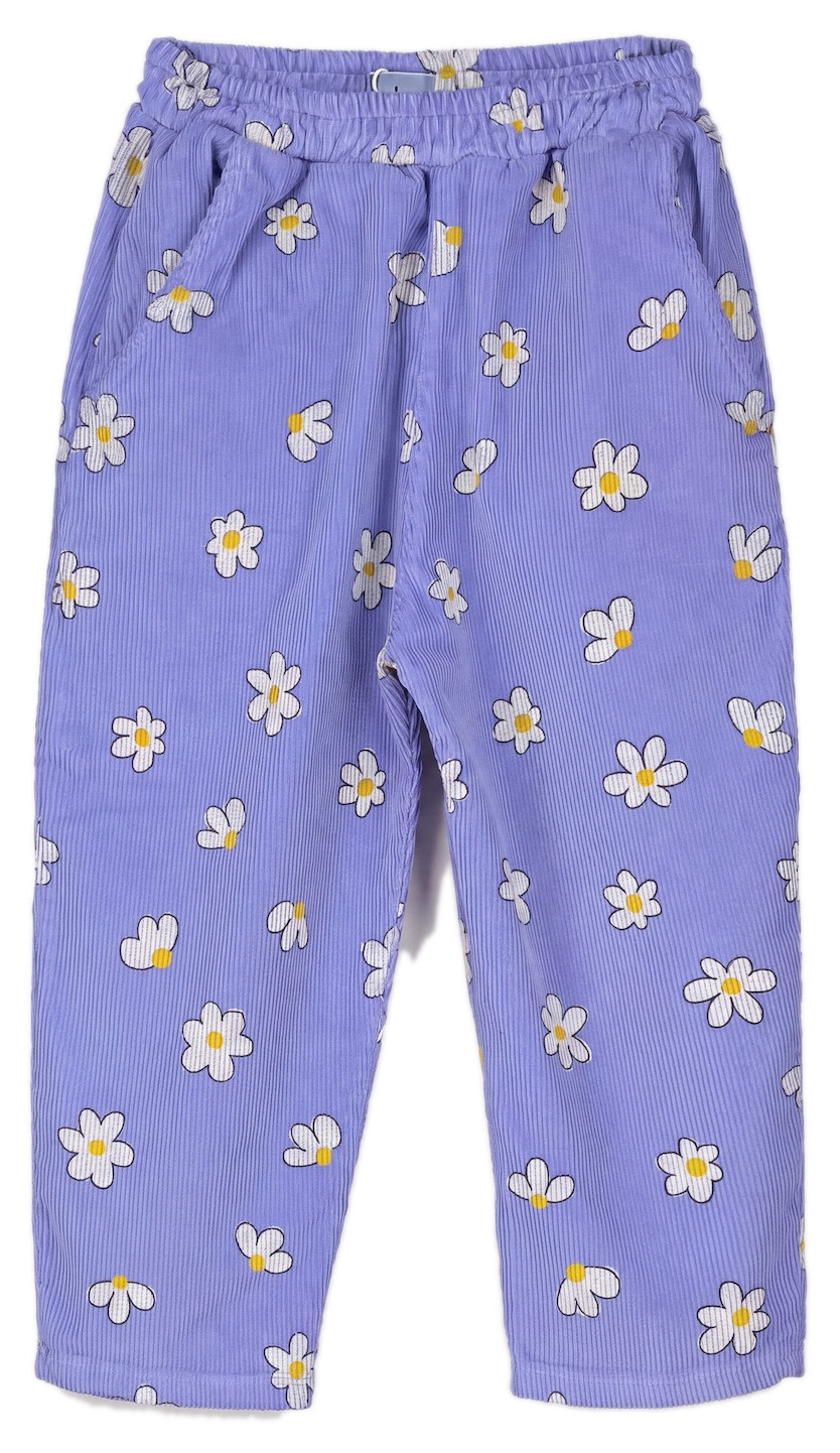 Lötiekids Cordhose Wide Daisies AOP lavender