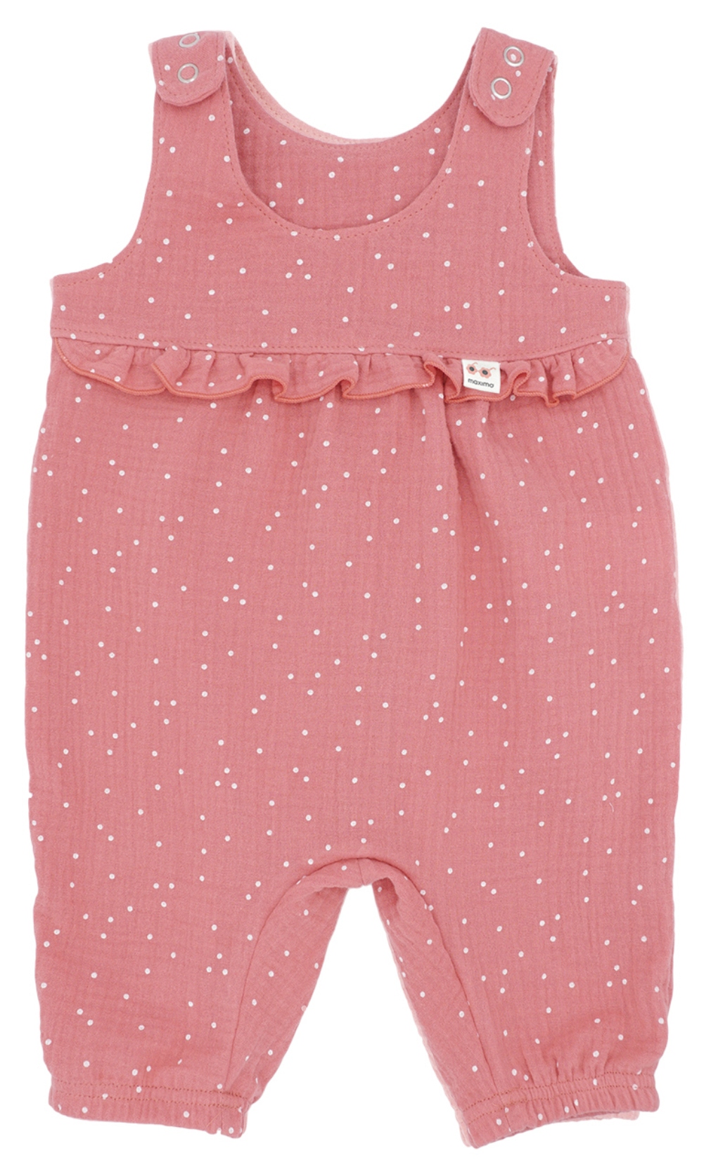 Maximo Baby Overall Musselin GOTS rust/weiß