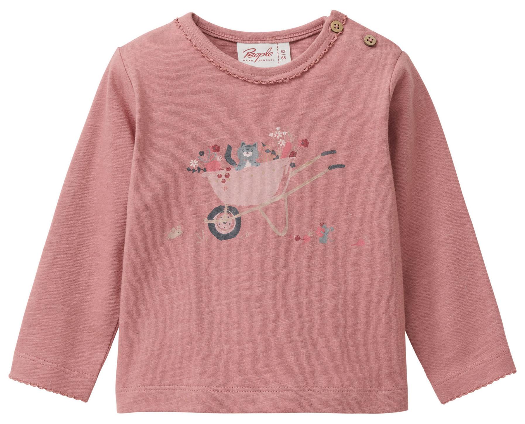 PWO Girl Langarmshirt Cat red melange