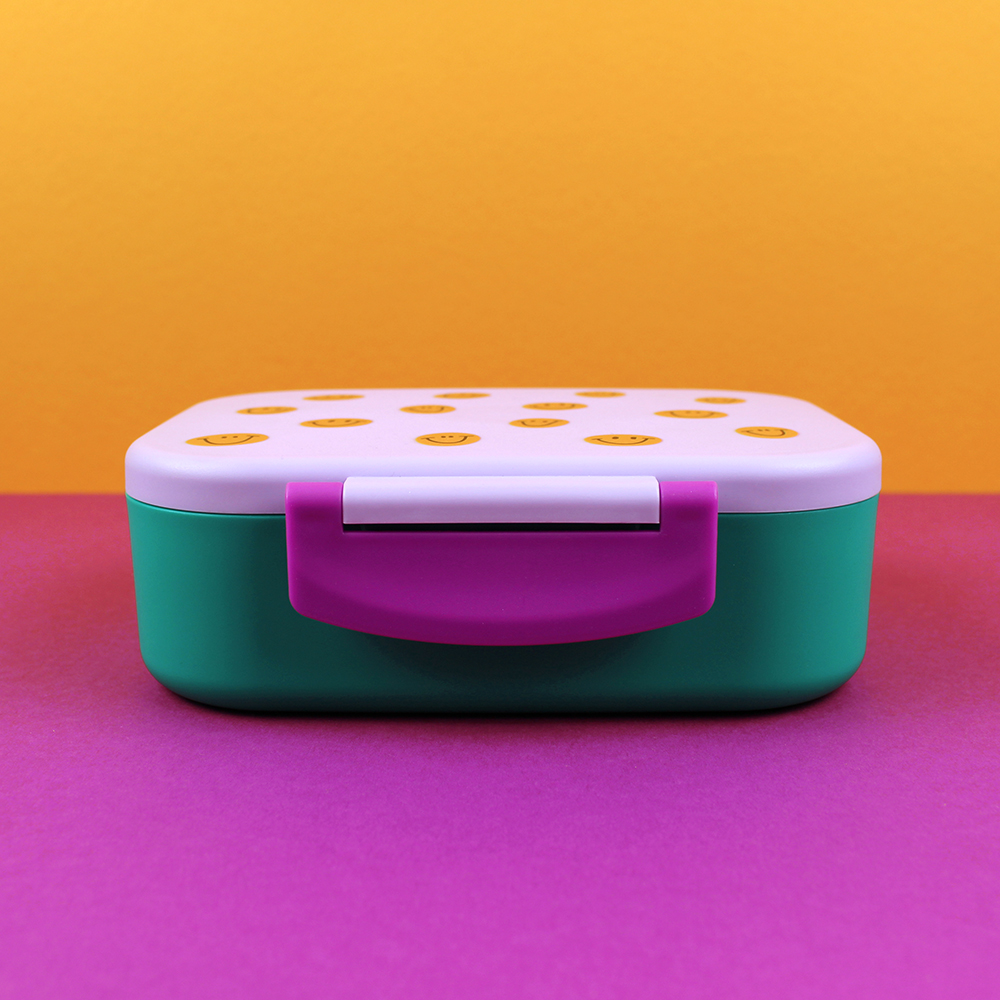 Ava & Yves Lunchbox Smiley flieder/grün/violett