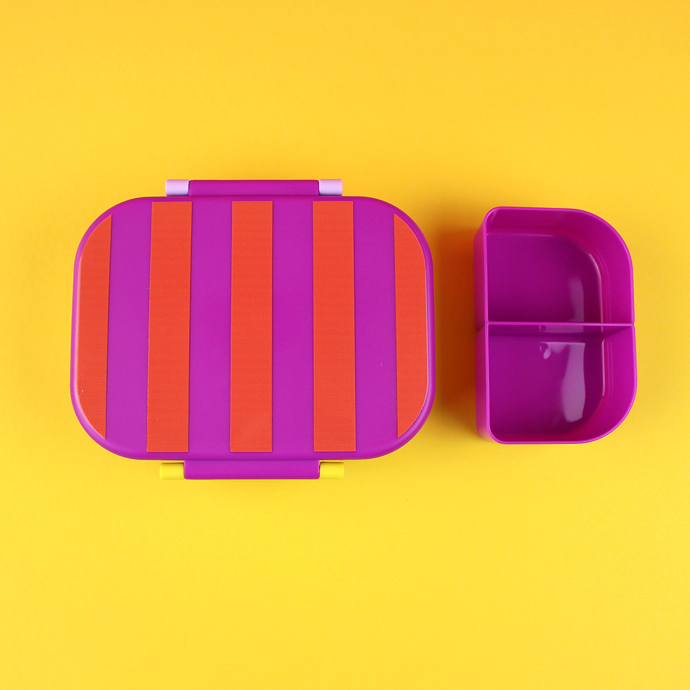 Ava & Yves Lunchbox Stripes violett/rot-flieder