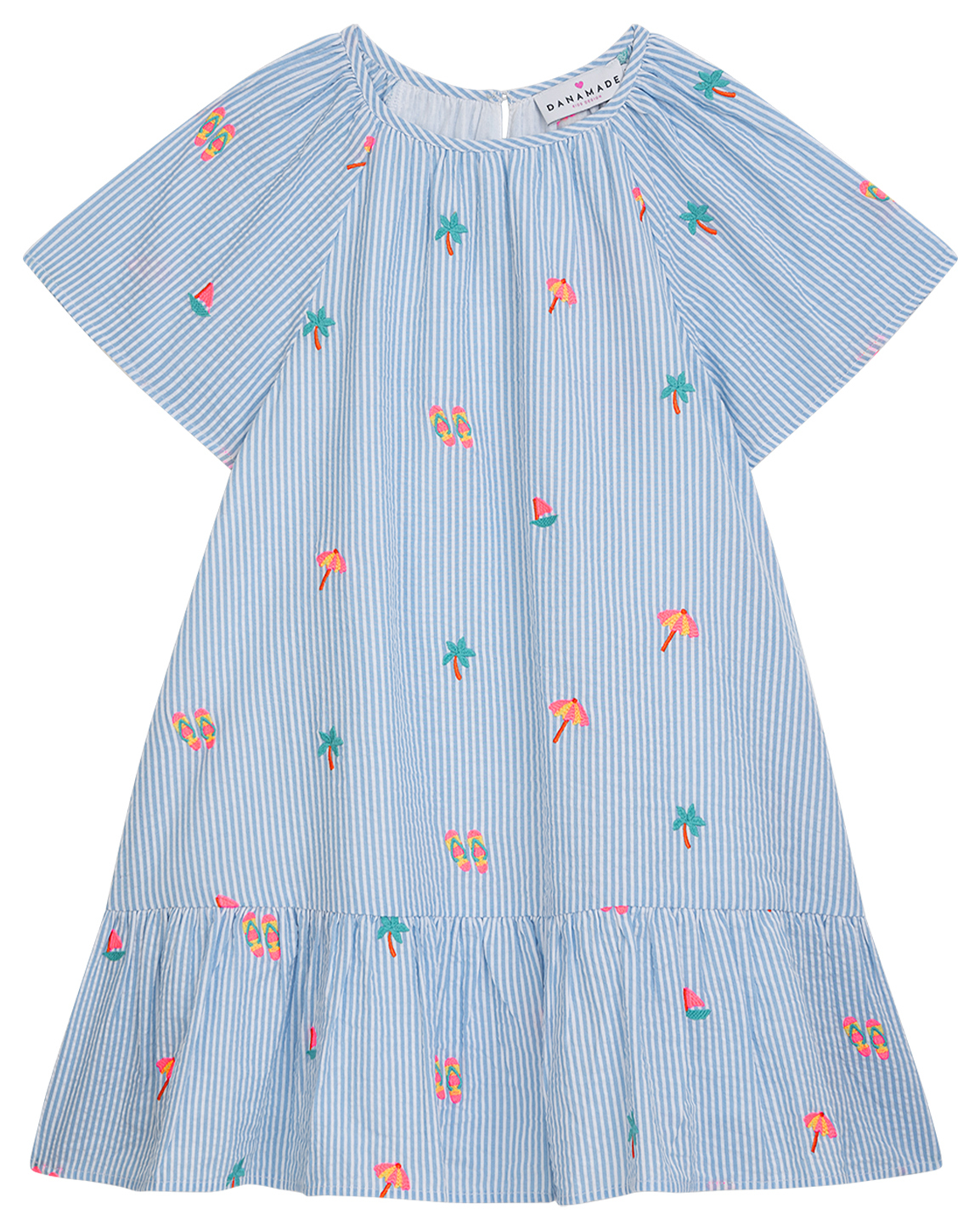 Danamade Kleid Woven Stripe Beach blue