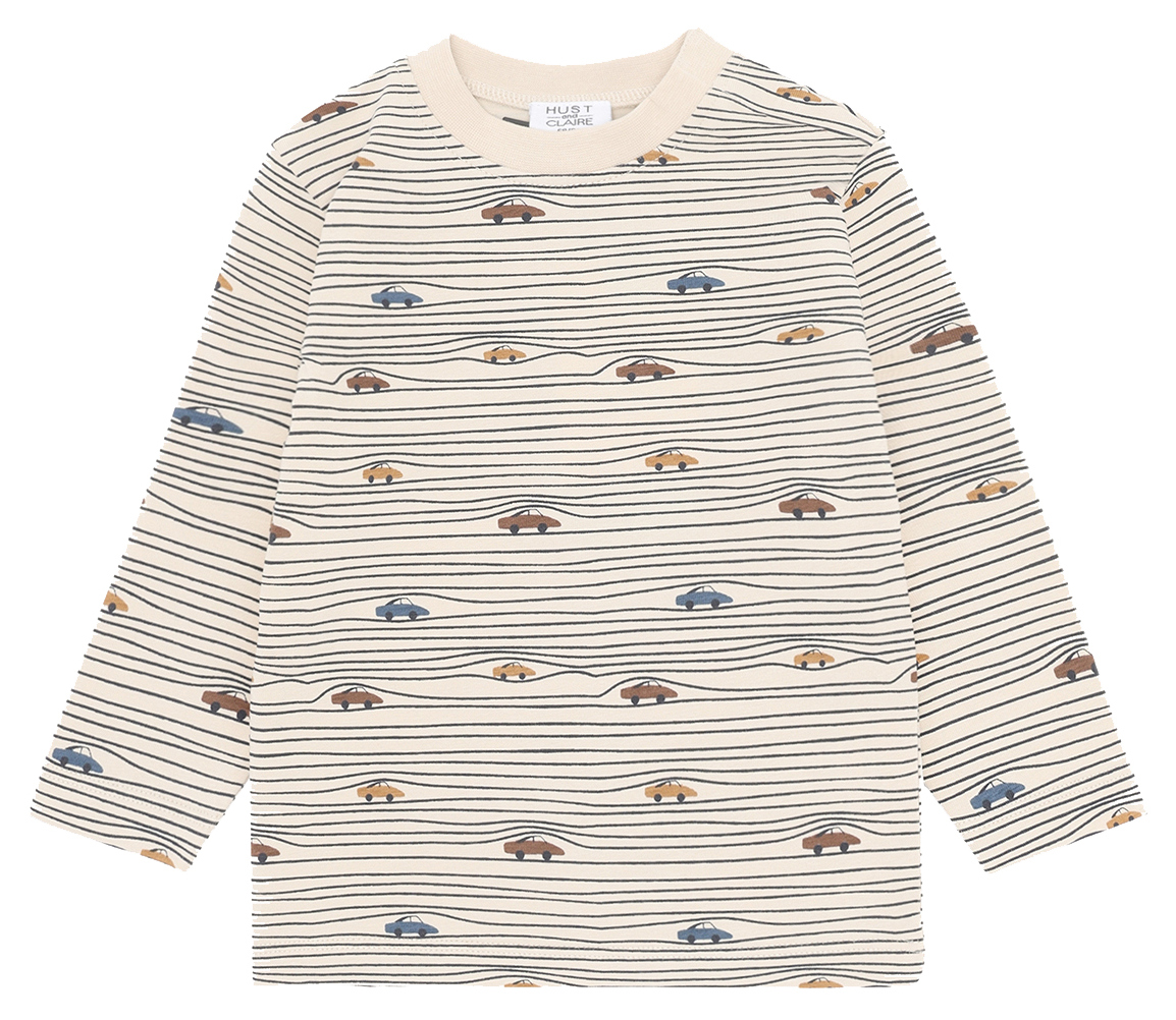 Hust & Claire Langarmshirt Stripe Cars French Oak