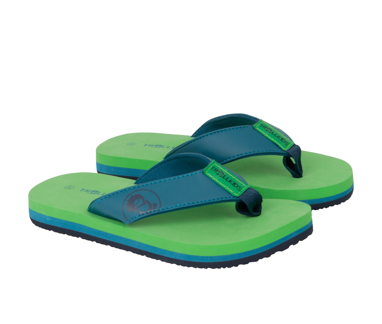 Trollkids Haukland Beach Badeschuhe fresh green/dark marine
