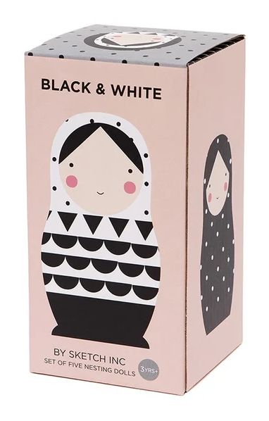 Petit Monkey Matroschka Black And White