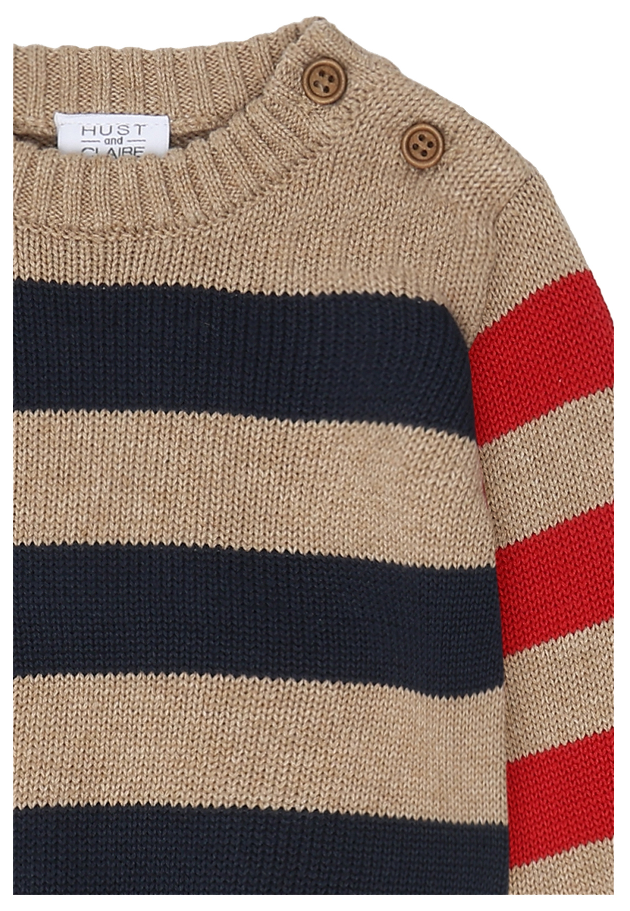 Hust & Claire Pullover Strick Stripes Biscuit
