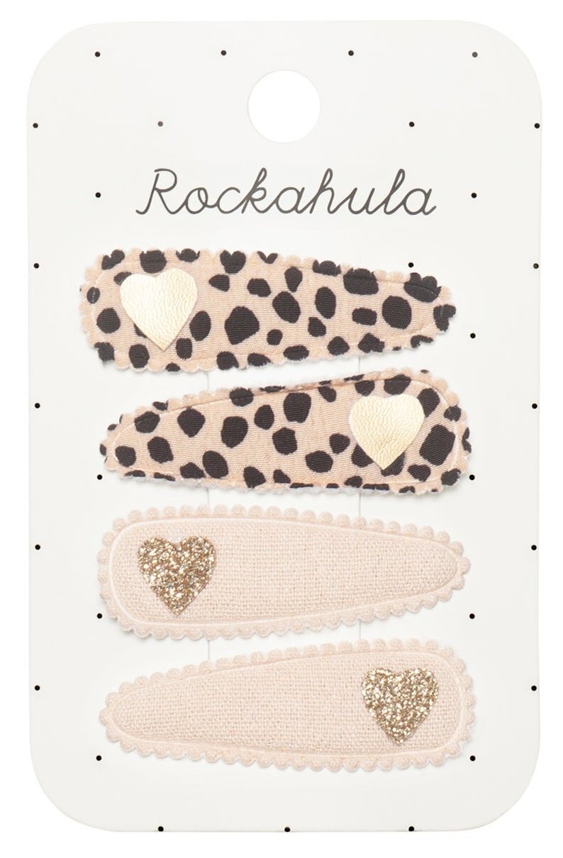 Rockahula Haarspange Set Leopard Heart Fabric