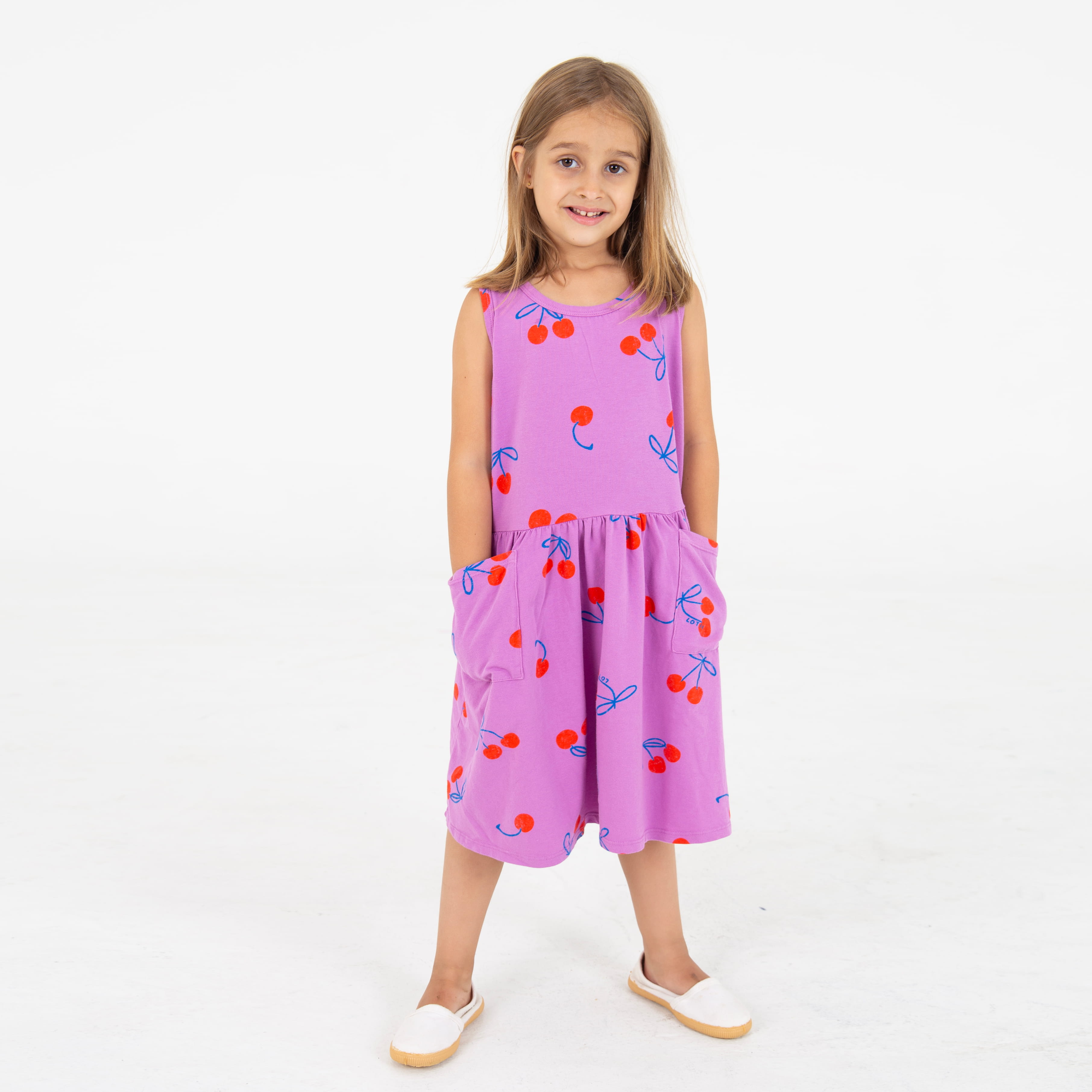 Lötiekids Kleid Cherries Allover Magenta