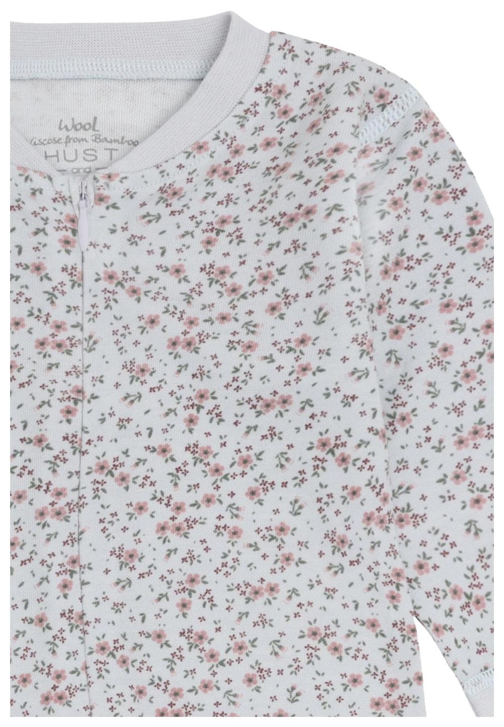 Hust & Claire Baby Bodysuit Wolle/Bambus A Bit Blue